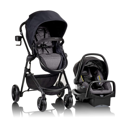 Evenflo Pivot Modular Travel System with LiteMax Infant Car Seat with Anti-Rebound Bar (Desert Tan)