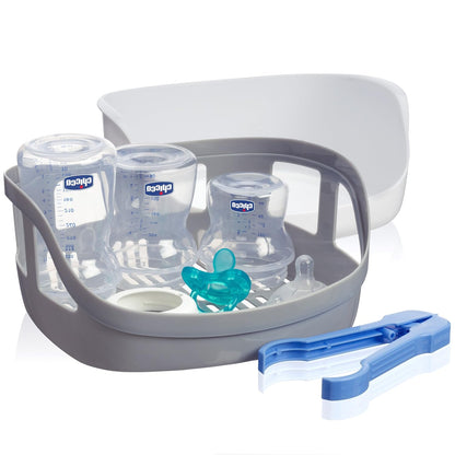 Chicco 3-in-1 Modular Electric Steam Sterilizer for Baby Bottles, Feeding Accessories, and More | Eliminates 99.9% of Germs | 3 Configurations | Automatic Shut-Off and Quiet Operation