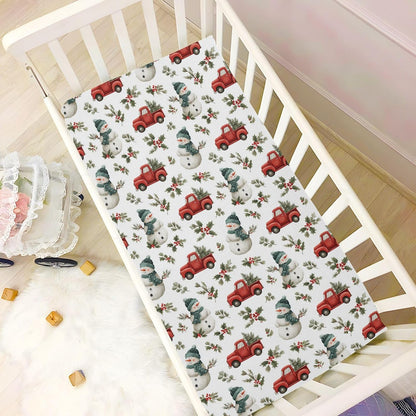 Baby Crib Sheet Cute Goose Flowers Crib Mattress for Boys and Girls Playard Sheet Soft Breathable Fitted Baby Mattress Cover 52x28in