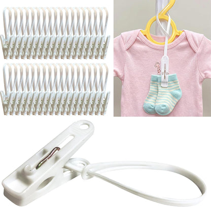 HASHI Baby Clothes & Pants Clips, Non-Slip Hanger Clips with Strong Grip, Space-Saving Organizer for Baby & Toddler Laundry, Closet, Socks, Stroller, Travel & Drying Rack (60, Standard)