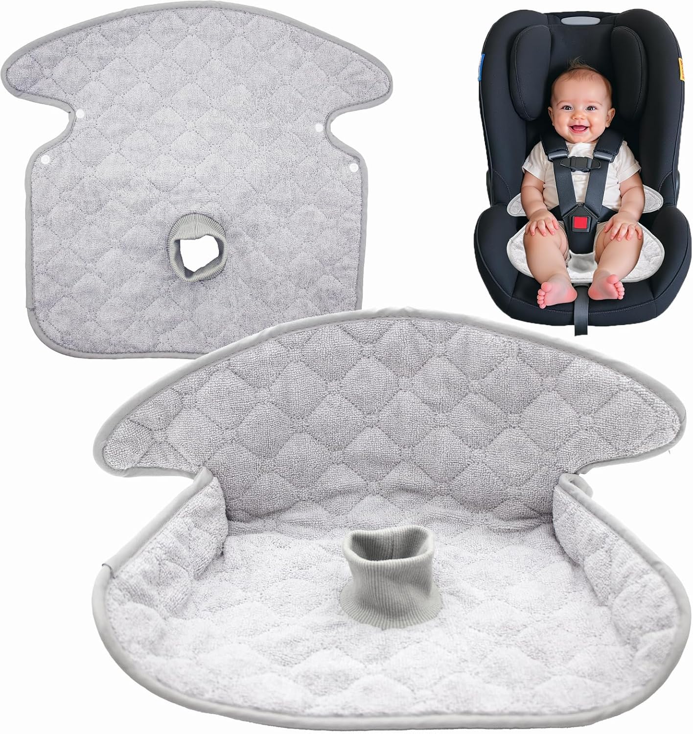 2 Pack Potty Training Car Seat Protector & Bag, Waterproof Piddle Pads for Carseat, High Chair & Stroller, Soft Anti-Slip Liner, Fast Water Absorption Pee Protector for Toddlers, Machine Washable