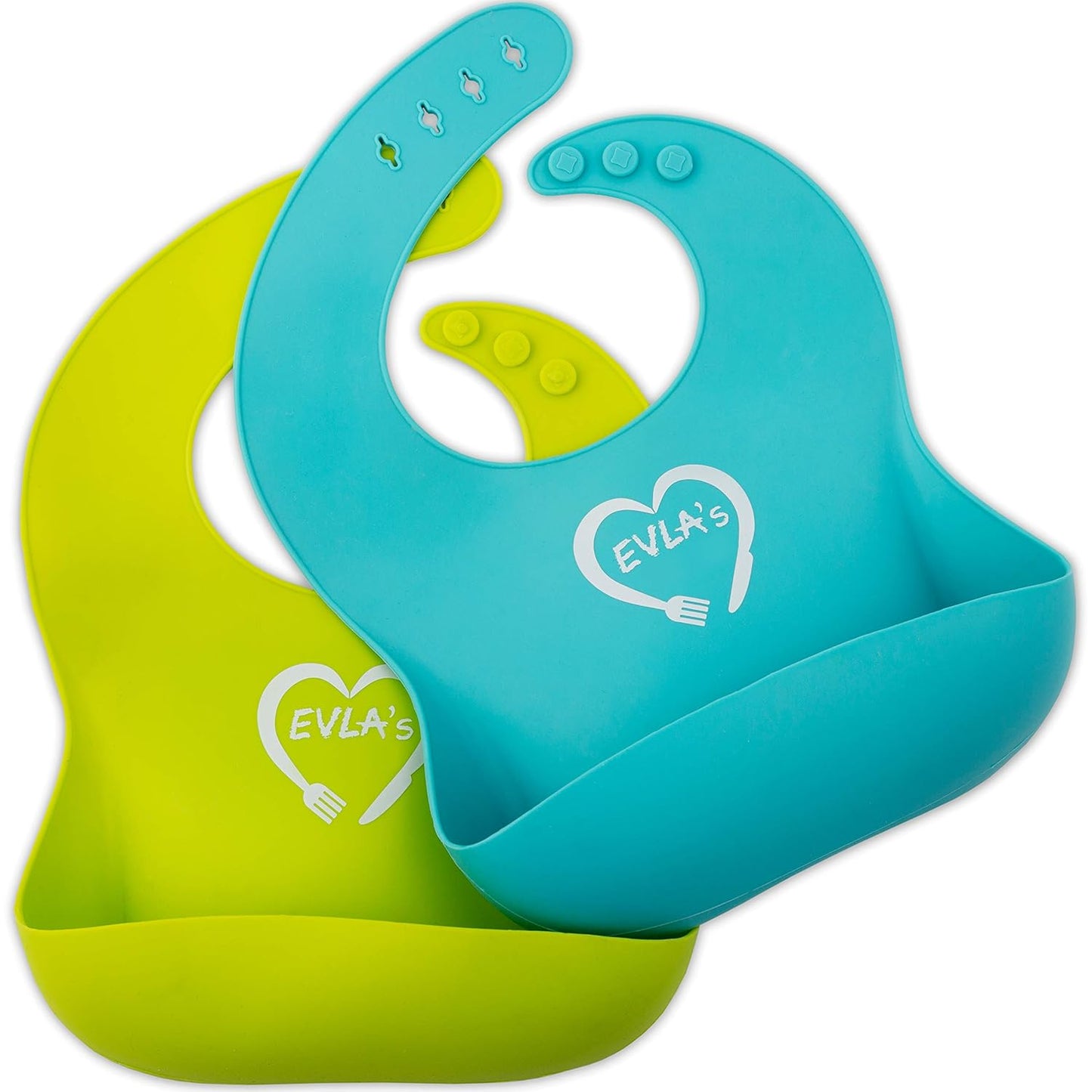 EVLA'S Baby Feeding Set, Baby Led Weaning Supplies, Adjustable Silicone Bibs, Divided Plate, Suction Bowl with Lid, Soft Spoons for Babies or Toddlers, Baby Registry must have!(Pink and Purple)