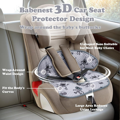 Babenest Car Seat Potty Protector Cover -Waterproof Carseat Training Liner for Baby &Toddler Shower Gift, Dry Piddle Pee Pad with Fun Designs for Strollers & Infant Car Seats (2pcs Pink)