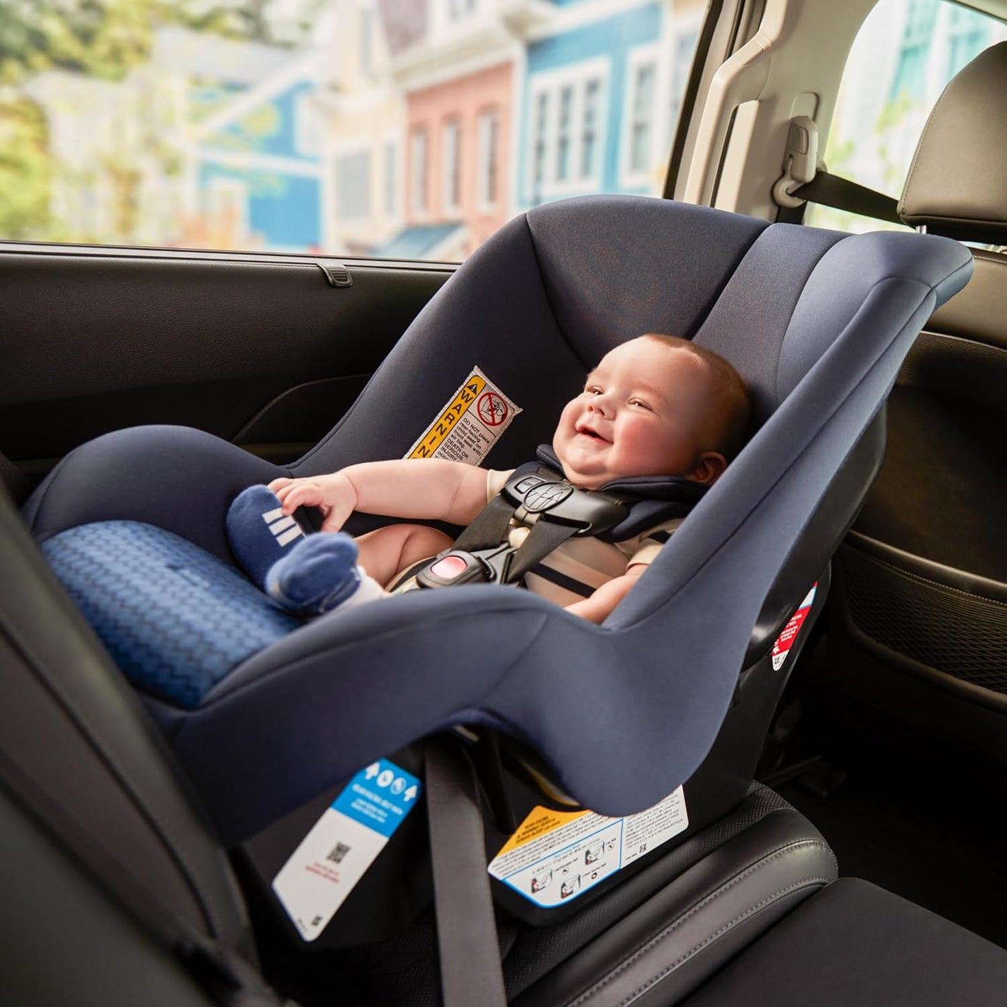 Safety 1st Smooth Ride Convertible Car Seat, 2-in-1 Rear & Forward Facing, 5-40 lbs, 30-50 lbs, Fits 3 Across, Slim Design, Latch, Machine-Washable, Travel-Ready, Steamship