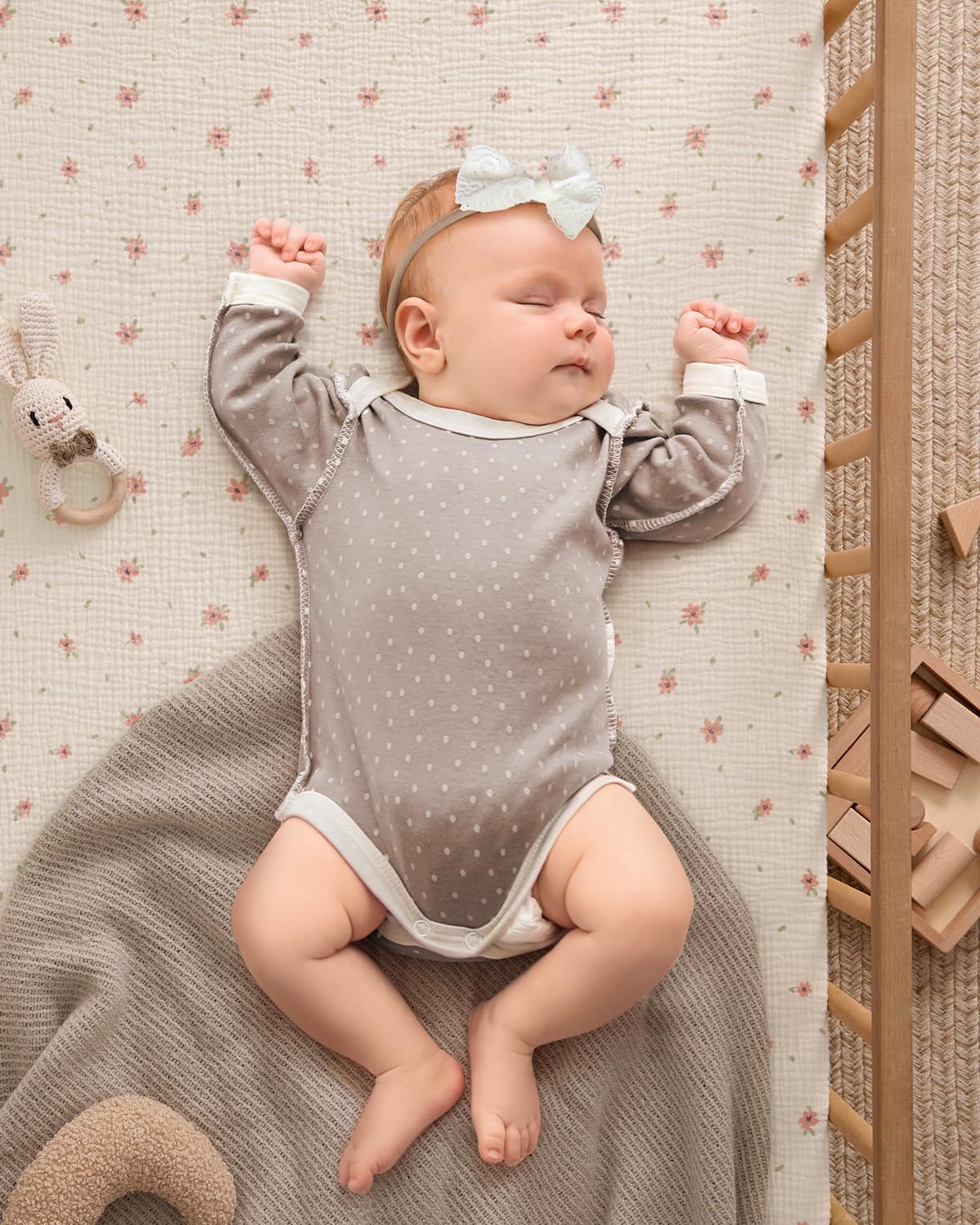 Blissful Diary Muslin Bassinet Sheets for Baby Girls Boys, Boho Soft Cotton Fitted for Oval Hourglass Rectangle Mattress, 2 Pack(Sunshine&Brown)