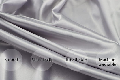 Satin Bassinet Sheet 2 Pack Ultra Soft Silk Compatible with Mika Micky Bedside Sleeper Fits Perfectly on 19 x 32 Inch Bed Side Sleeper Mattress Pad Protect for Baby Hair and Skin Grey White