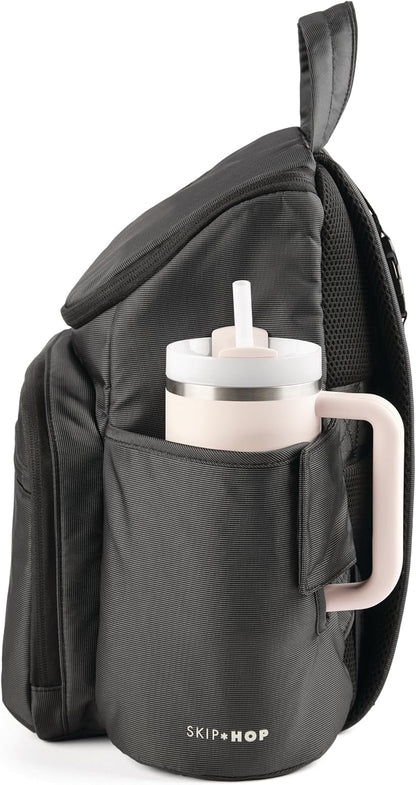 Skip Hop Diaper Bag Backpack: Forma, Multi-Function Baby Travel Bag with Changing Pad & Stroller Attachment, Jet Black