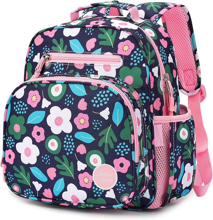 mibasies Toddler Backpack for Girls 2-4: Preschool Kindergarten Backpack - Cute Kids Backpacks for Girls - Pulan Flower Pink