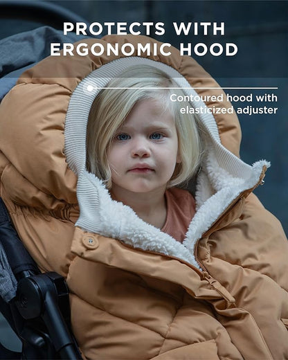 7AM Enfant Stroller Blanket 212 - Adjustable Baby Car Seat Zipped Blanket for Babies Winter, Unisex Multi Purpose Fleece Lined Warm Hooded Toddler Footmuff Water Repellent | (6M - 4T)