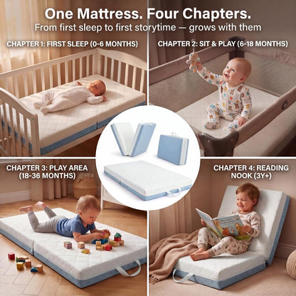 Bi-Fold Pack and Play Mattress, 3 Inch Thick Soft & Firm Memory Foam Breathable Portable Pack n Play Mattresses, Baby Playpen Mattresses with Removable Washable Cover 38x26x3 Inch - Gary