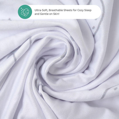 Bassinet Sheets for Papablic, CoZee, Cowiewie, Ezebaby, Nawahev Baby Bassinet Bedside Sleeper by TansyPanda, 3PC, 33x20, Ultra Soft, Breathable Snug Fit, Unisex Boys Girls, Gray White (Space Rockets)