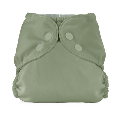 Esembly Cloth Diaper Cover - Reusable Swim Diaper, Waterproof, Breathable - Adjustable Outer Layer Over Absorbent Inner for Blowout Protection - Sea Glass, Size 2 (18-35lbs)