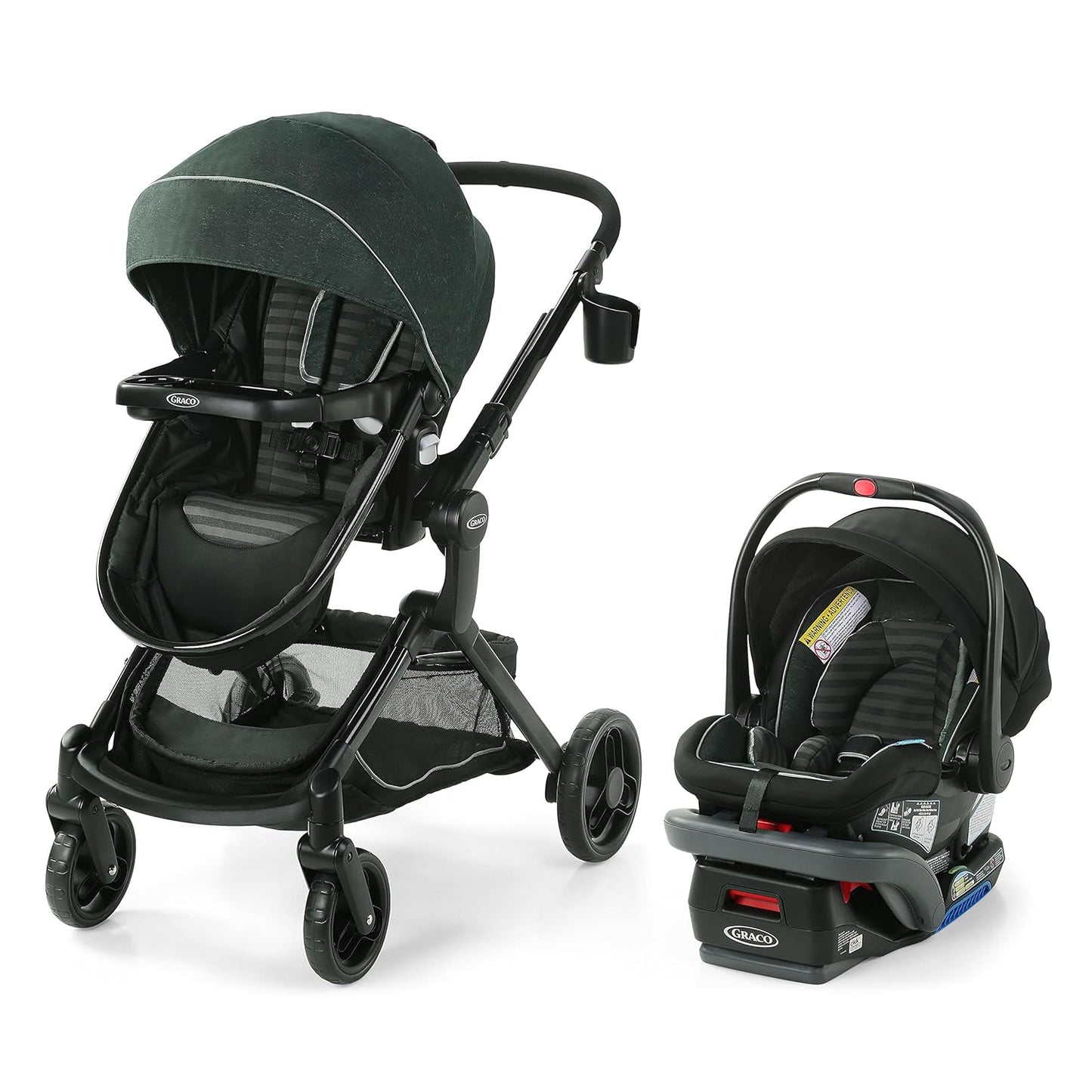 Graco Modes Nest Travel System, 3-in1 Modular Carseat Stroller Combo, Adjustable Slide2Me Infant Car Seat Carrier to Toddler Stroller, Includes the SnugRide DLX Infant Car Seat, Sullivan