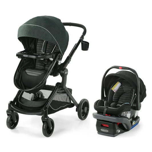Graco Modes Nest Travel System, 3-in1 Modular Carseat Stroller Combo, Adjustable Slide2Me Infant Car Seat Carrier to Toddler Stroller, Includes the SnugRide DLX Infant Car Seat, Sullivan