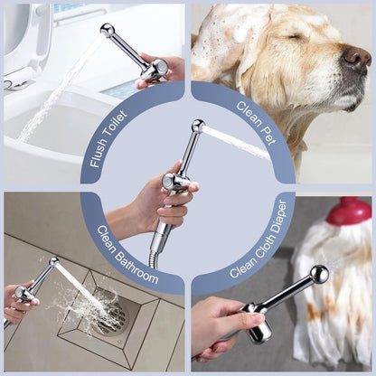 SonTiy Handheld Bidet Sprayer for Toilet, White Cloth Diaper Toilet Sprayer Attachment with Backflow Preventer, Adjustable Water Pressure Toilet Jet Spray for Feminine Wash