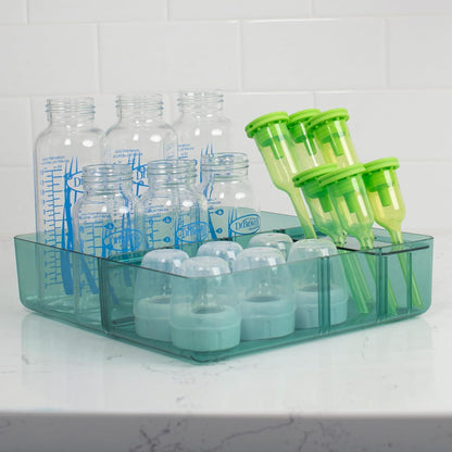 Dr. Brown's Baby Bottle Storage Tray with Customizable Compartments, Store and Organize Bottles, Parts, and Accessories, BPA-Free