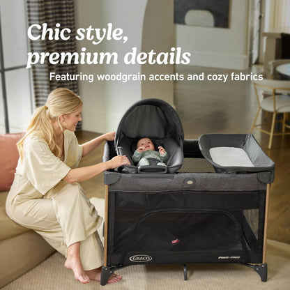 Graco Pack 'n Play Close2Baby Bassinet Playard Features Portable Bassinet Diaper Changer and More, Derby