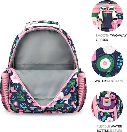 mibasies Toddler Backpack for Girls 2-4: Preschool Kindergarten Backpack - Cute Kids Backpacks for Girls - Pulan Flower Pink