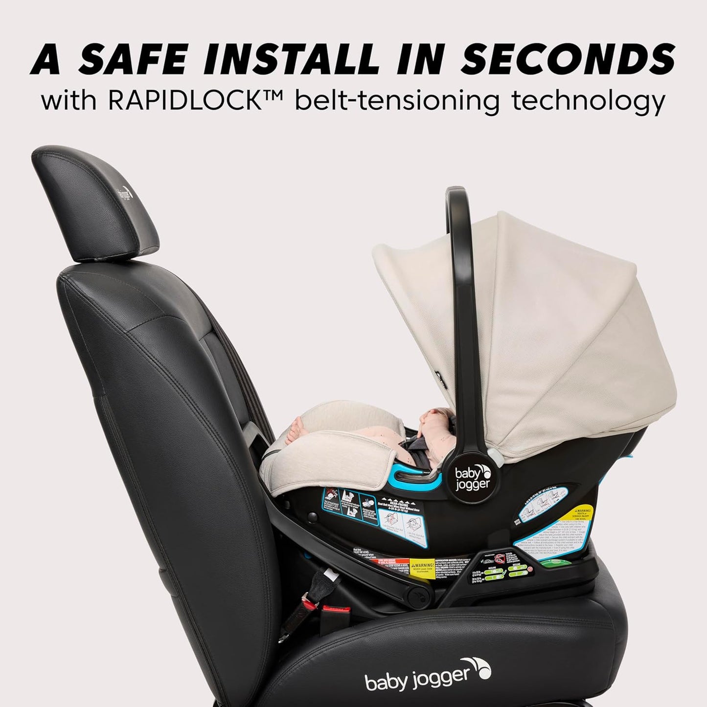 Baby Jogger® City GO 2 Infant Car Seat, Lunar Black – Lightweight Rear-Facing Infant Car Seat, Travel System Compatible, Taxi-Safe