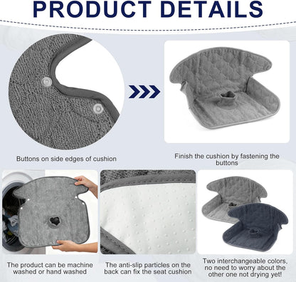 Piddle Pads Carseat, 2 Pieces Car Seat Potty Training Pad, Waterproof and Anti-Slip, Breathable and Comfortable, Machine Washable, Car Seat Piddle Pads for Stroller, Dining Chair (Khaki and Gray)
