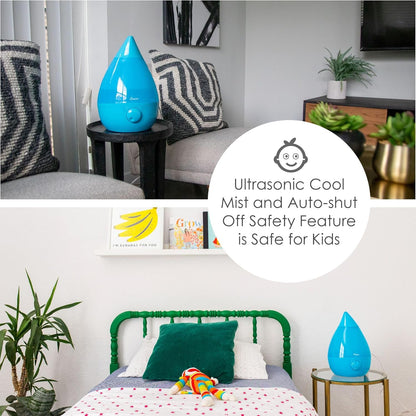 Crane Ultrasonic Cool Mist Humidifier for Bedroom, Baby Nursery, Kids Room, Plants, or Office, Large 1 Gallon Tank, Filter Optional, Clear and White