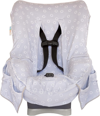 Niko Easy-Wash Children's Car Seat Cover & Liner - Cotton Jersey Gray & White Arrow Pattern - Universal FIT - Crash Tested - Waterproof SEAT Bottom - Easy to Clean - Machine Washable