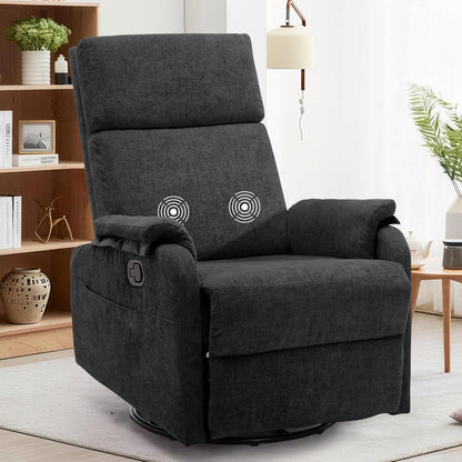 Korser Recliner Chair, Swivel Rocking Recliner Chair for Adults, Glider Rocking Chair, Small Nursery Chair Recliner for Living Room, Reclining Chair with Modern-Designed Armrests, Chenille, Beige