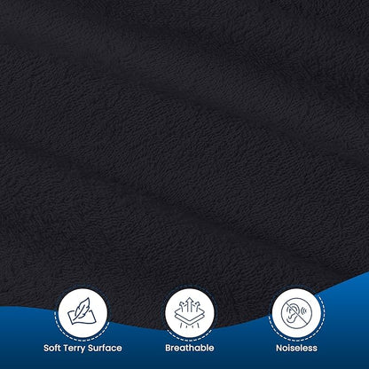 Queen Size Mattress Protector Waterproof, Premium 200 GSM Terry Mattress Cover, Soft & Breathable Bed Cover, Fitted Sheet Style Stretchable Deep Pockets 17" by Utopia Bedding (Black)