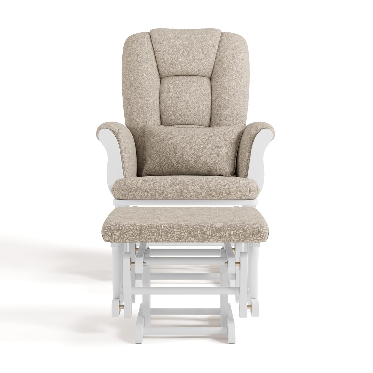 Storkcraft Tuscany Glider with Ottoman (Black/Gray) — GREENGUARD Gold Certified, Bonus Lumbar Cushion Included, Solid Wood Base, Smooth Motion, Award-Winning Nursery Rocking Chair, Glider and Ottoman