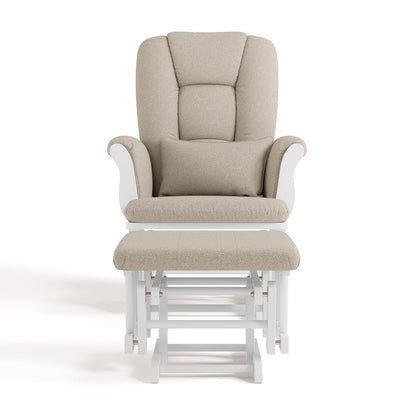 Storkcraft Tuscany Glider with Ottoman (Black/Gray) — GREENGUARD Gold Certified, Bonus Lumbar Cushion Included, Solid Wood Base, Smooth Motion, Award-Winning Nursery Rocking Chair, Glider and Ottoman