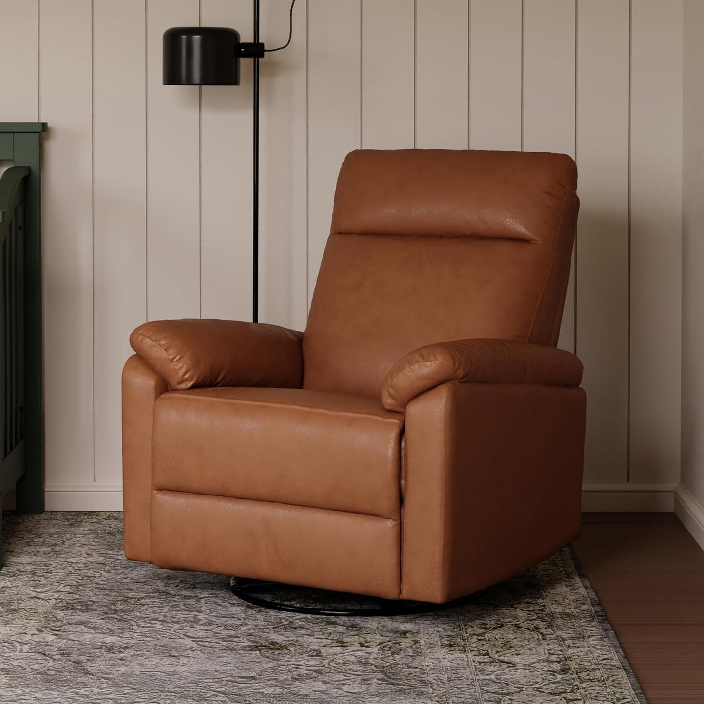 Davinci Suzy Glider Recliner Nursery Chair - Glider Rocking Chair for Nursery and Living Room - GREENGUARD Gold, FSC & Certi-PUR US Certified - 360° Swivel Rocker Recliner Chair (Cozy Cream Boucle)