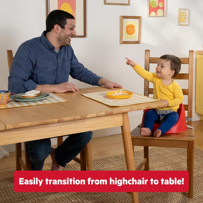 Bright Starts Disney Stitch My Spot Easy-Clean Baby Booster Feeding Chair, 3-Point Harness, Washable Removable Straps, Blue