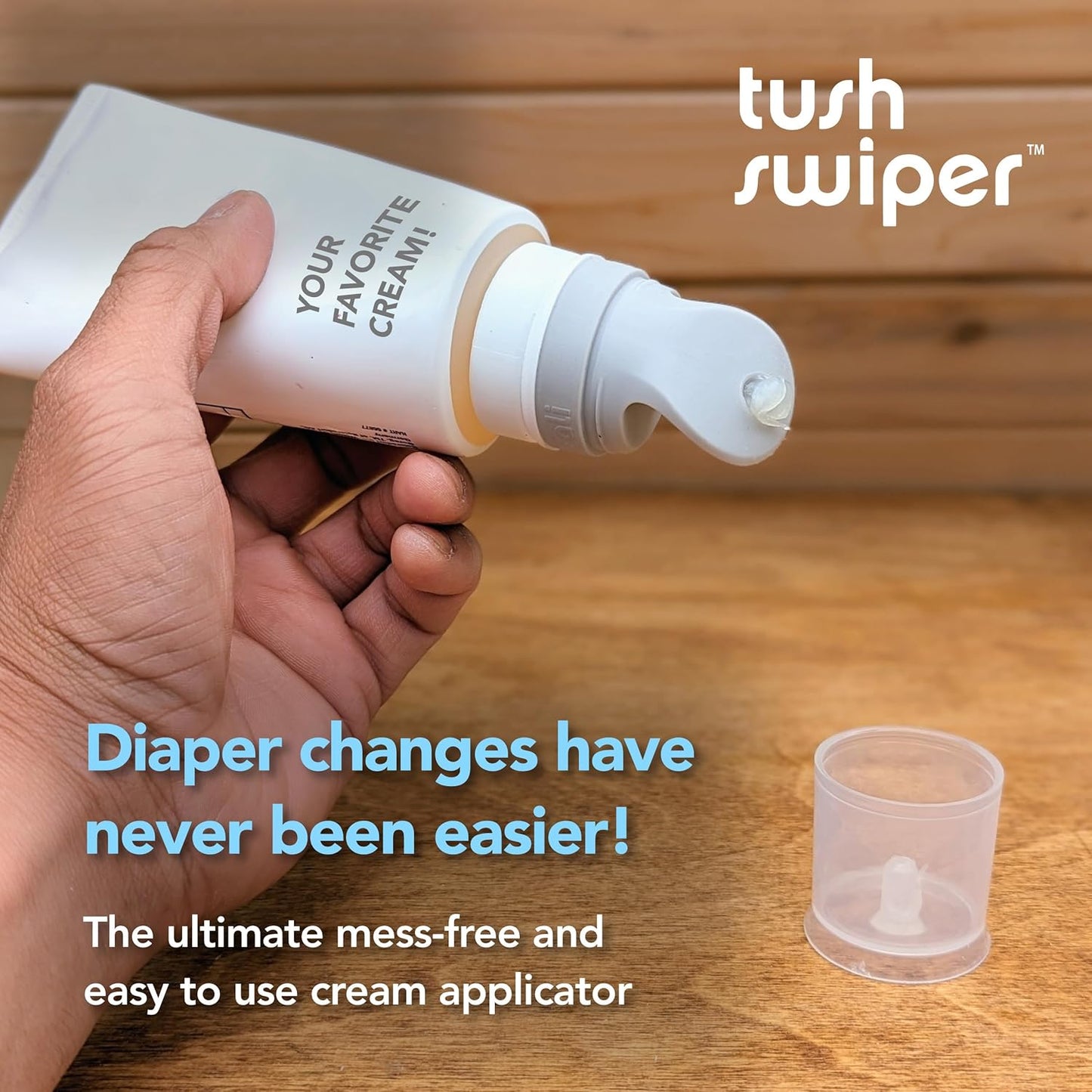 Eli & Ali Tush Swiper - Diaper Rash Cream & Butt Paste Applicator - Universal Fit for Most Diaper Creams | Mess-Free & Hygienic Alternative to Cream Spatula - Carry Less Baby Gear - Blue, 1 Pack
