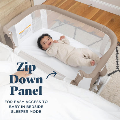 Baby Delight Beside Me Dreamer Bassinet | Bedside Sleeper | 6-Position Height Adjustment | Charcoal Tweed
