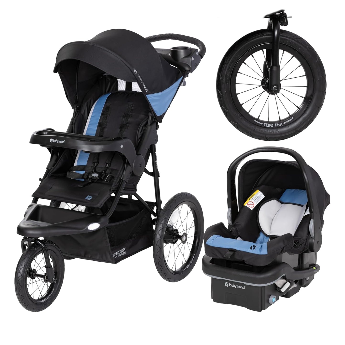 Baby Trend Expedition® Zero Flat Jogger with LED Lights, Dash Grey