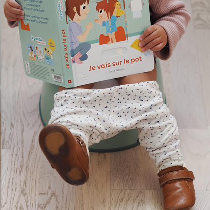 BEABA Ergonomic Training Potty, Provides Comfort and Support, Lightweight & Portable, Compact Toddler Potty (Rain)