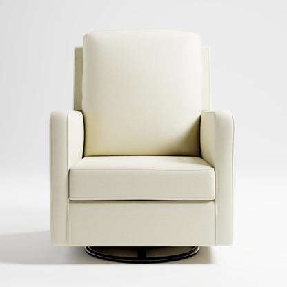 Storkcraft Calabasas Upholstered Nursery Swivel Glider (Fog) – GREENGUARD Gold Certified, CertiPUR-US Certified Foam, Pillow-Based Comfortable Swivel Glider
