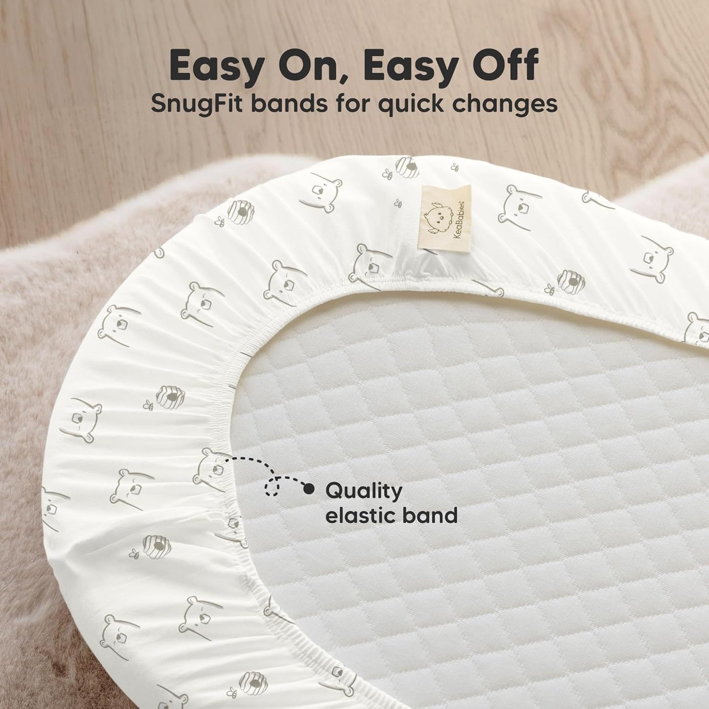 2-Pack Baby Bassinet Sheets Girl, Boy - 33x17 Viscose Derived from Bamboo Bedside Mattress Fitted Bassinet Sheets, Compatible with Halo Bassinest Swivel Sleeper, Baby Delight, Graco (Pecan)