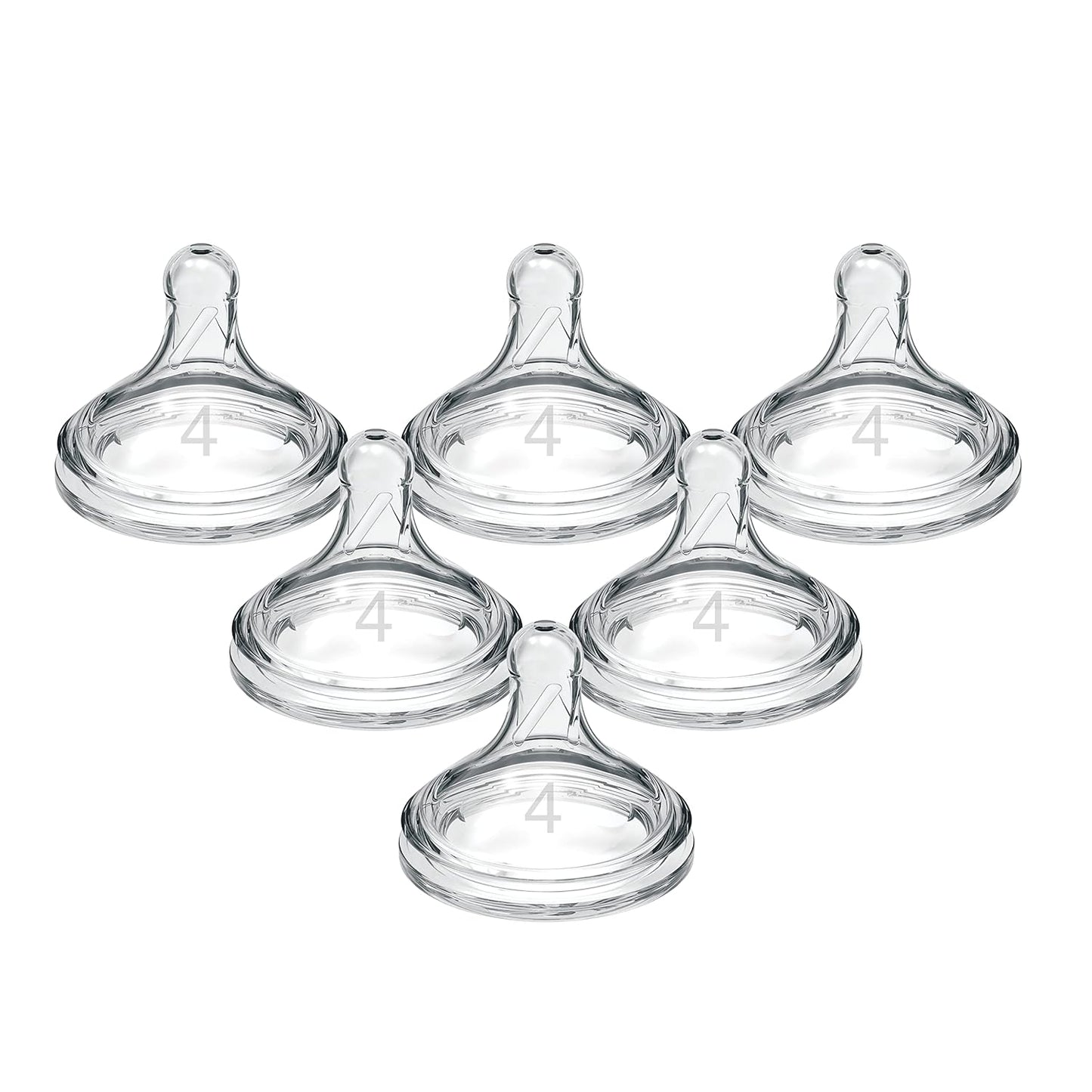 Dr. Brown’s Natural Flow® Level 2 Wide-Neck Baby Bottle Silicone Nipple, Medium Flow, 3m+, 100% Silicone Bottle Nipple, 6 Pack