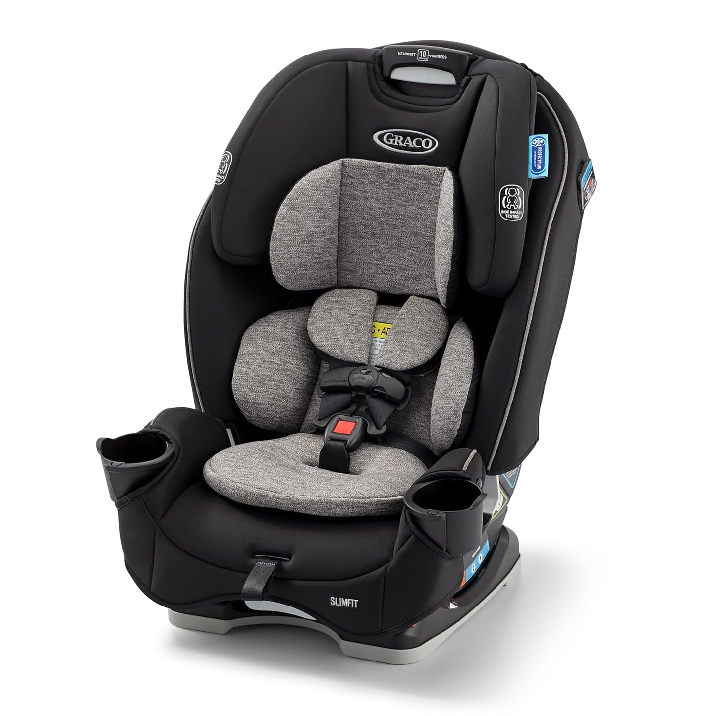 Graco Slimfit 3-in-1 Convertible Car Seat, Slim Car Seat with Space-Saving Design, Highback Booster Seat with 10-Position Headrest, Rear Facing and Forward Facing Carseat, Darcie
