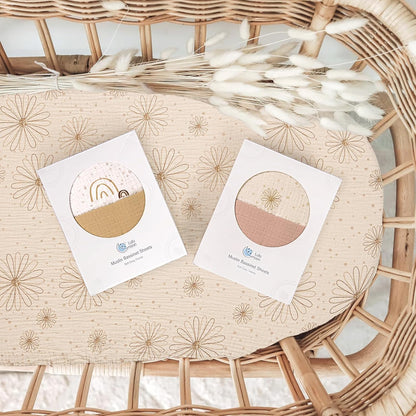 lulumoon Baby Bassinet Sheets Muslin: Cotton Bedside Bassinet Sheets Leaf for Boys - Fitted for Bedside Sleeper Mattress