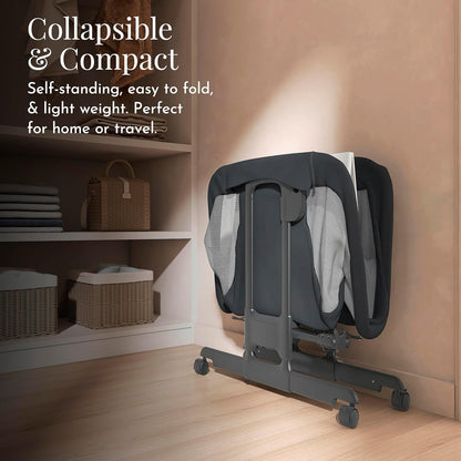Evolur Kinsley Bedside Bassinet – Quick Fold, Breathable Mesh Sides, Lightweight Portable Baby Sleeper with Carry Bag – Newborn to 6 Months