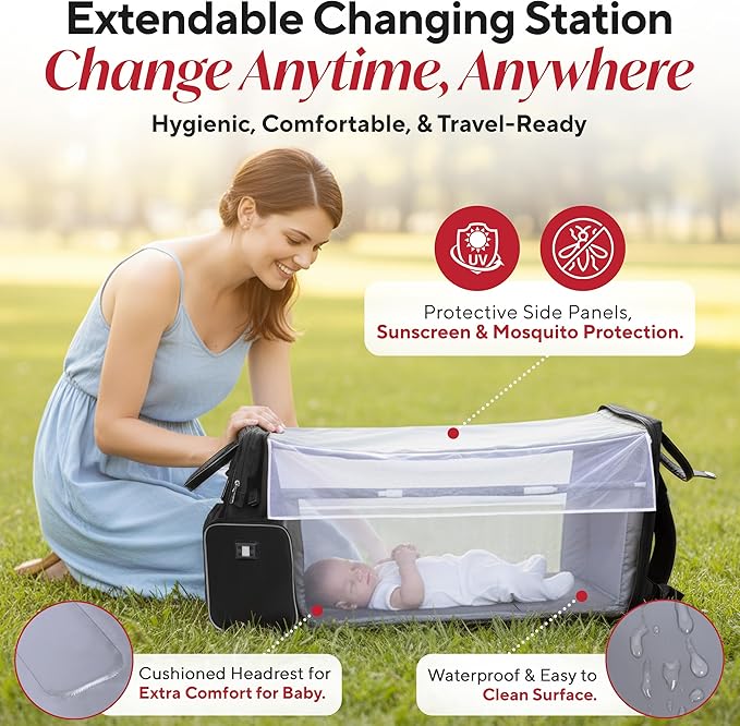 Award-Winning Baby Diaper Bag Backpack with Changing Station –Large Multifunction Waterproof Diaper Bag, Warm Bottle Pockets, Travel Baby Organizer Mom & Dad, Newborn Baby Essentials, Newborn Gift