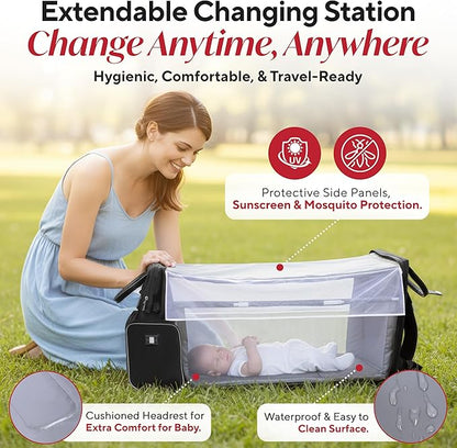 Award-Winning Baby Diaper Bag Backpack with Changing Station –Large Multifunction Waterproof Diaper Bag, Warm Bottle Pockets, Travel Baby Organizer Mom & Dad, Newborn Baby Essentials, Newborn Gift