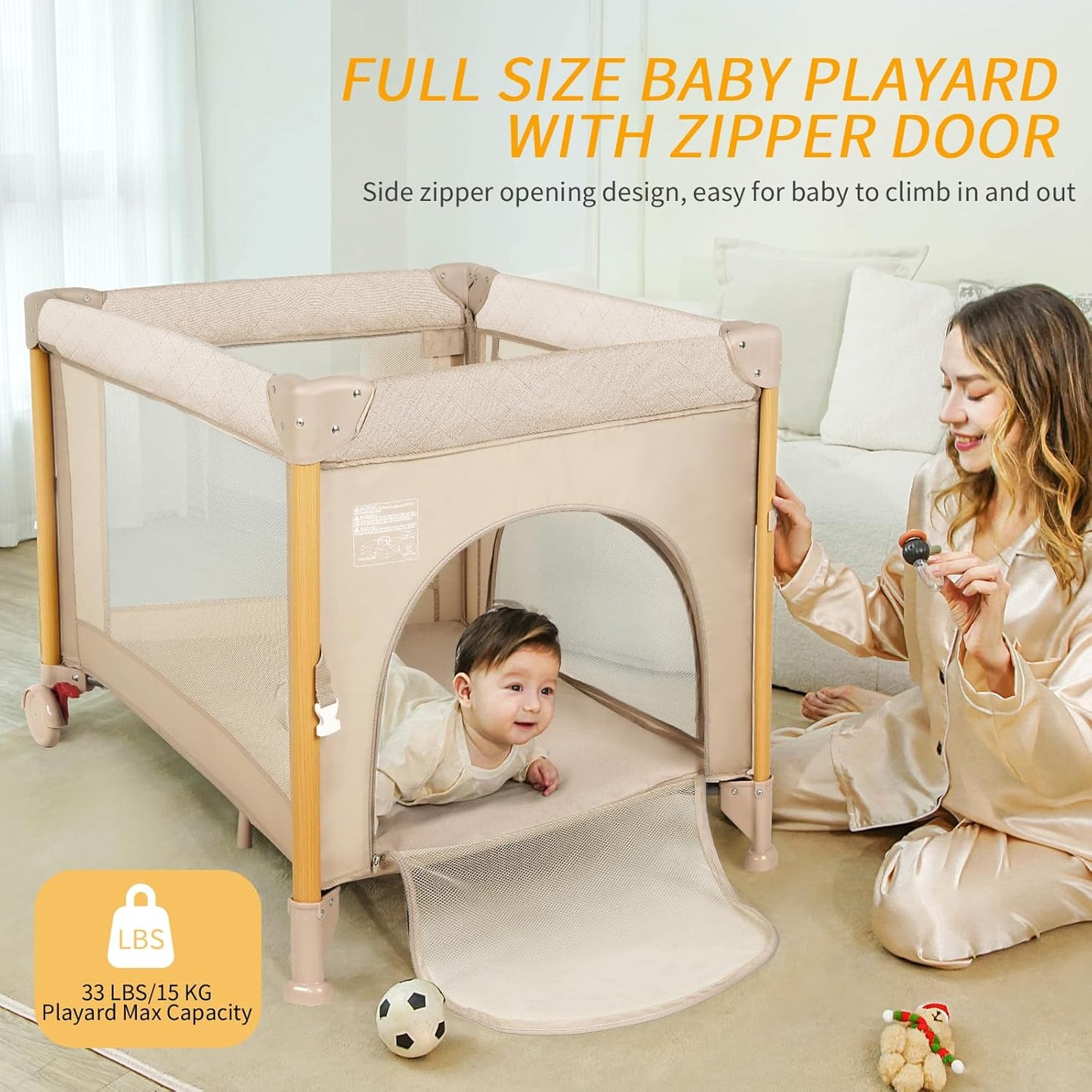 Baby Bassinet Bedside Crib with One-Hand Setup 5-in-1 Foldable Pack n Play for Travel, Portable Baby Bassinet with Diaper Changer & Adjustable Mattress for Newborn to Toddler (Grey)