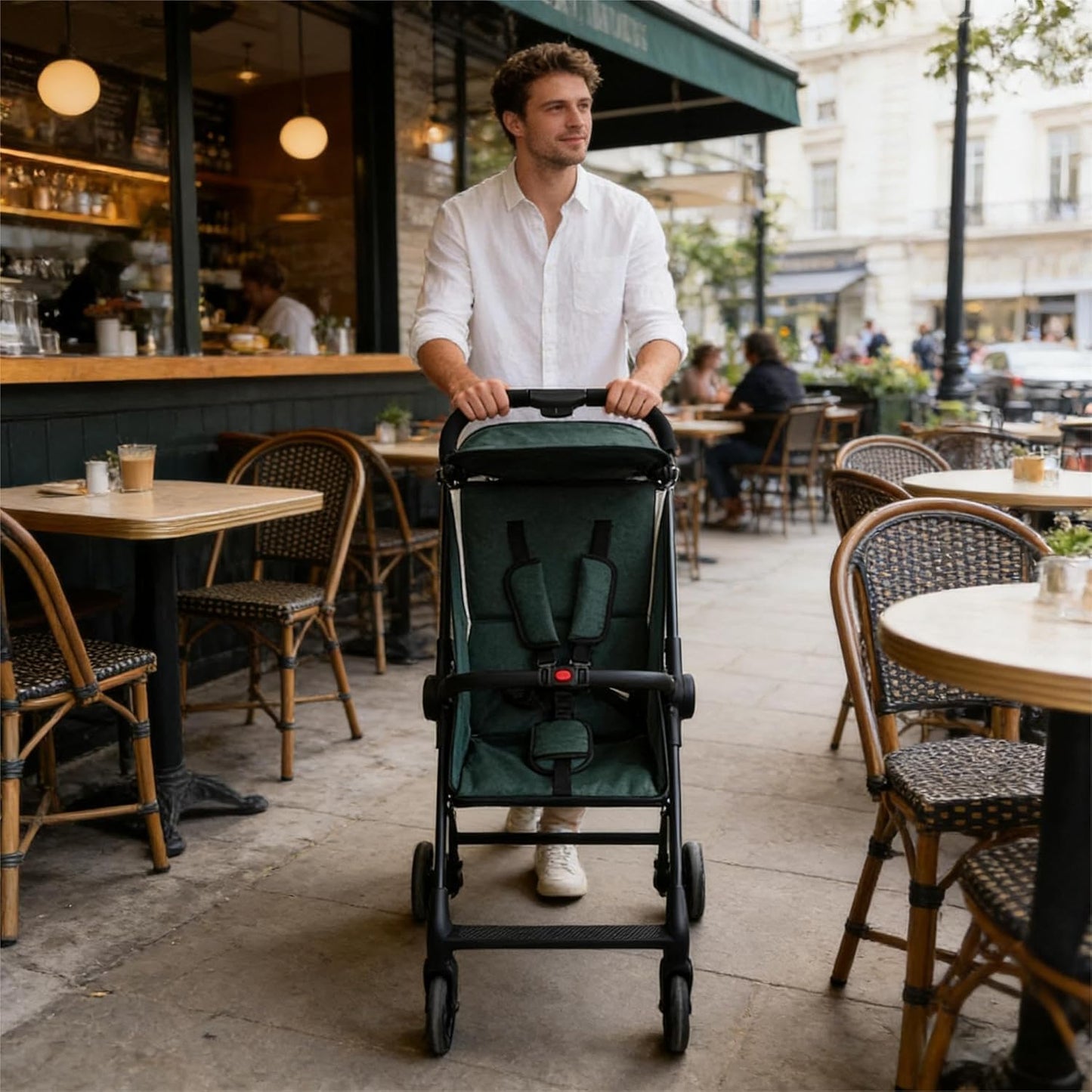 Lightweight Travel Baby Stroller, Compact Foldable Baby Stroller with Sun Visor, Convenience Airplane Strollers, Ultra-Compact One-Hand Foldable Stroller, Baby Airplane Travel Essentials (Grey)