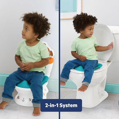 Bright Starts Disney Junior Minnie Mouse My Size Potty Training Toilet, Toddler Potty Chair with Flushing & Cheering Sounds, Removable Seat with Splash Guard & Handles, Ages 18+ Months, Up to 50 lbs