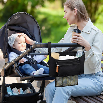 Accmor Universal Stroller Organizer with Detachable Phone Bag, Stroller Bag Caddy Organizer Stroller Accessories for Uppababy, Baby Jogger, Nuna, Doona, Britax Strollers