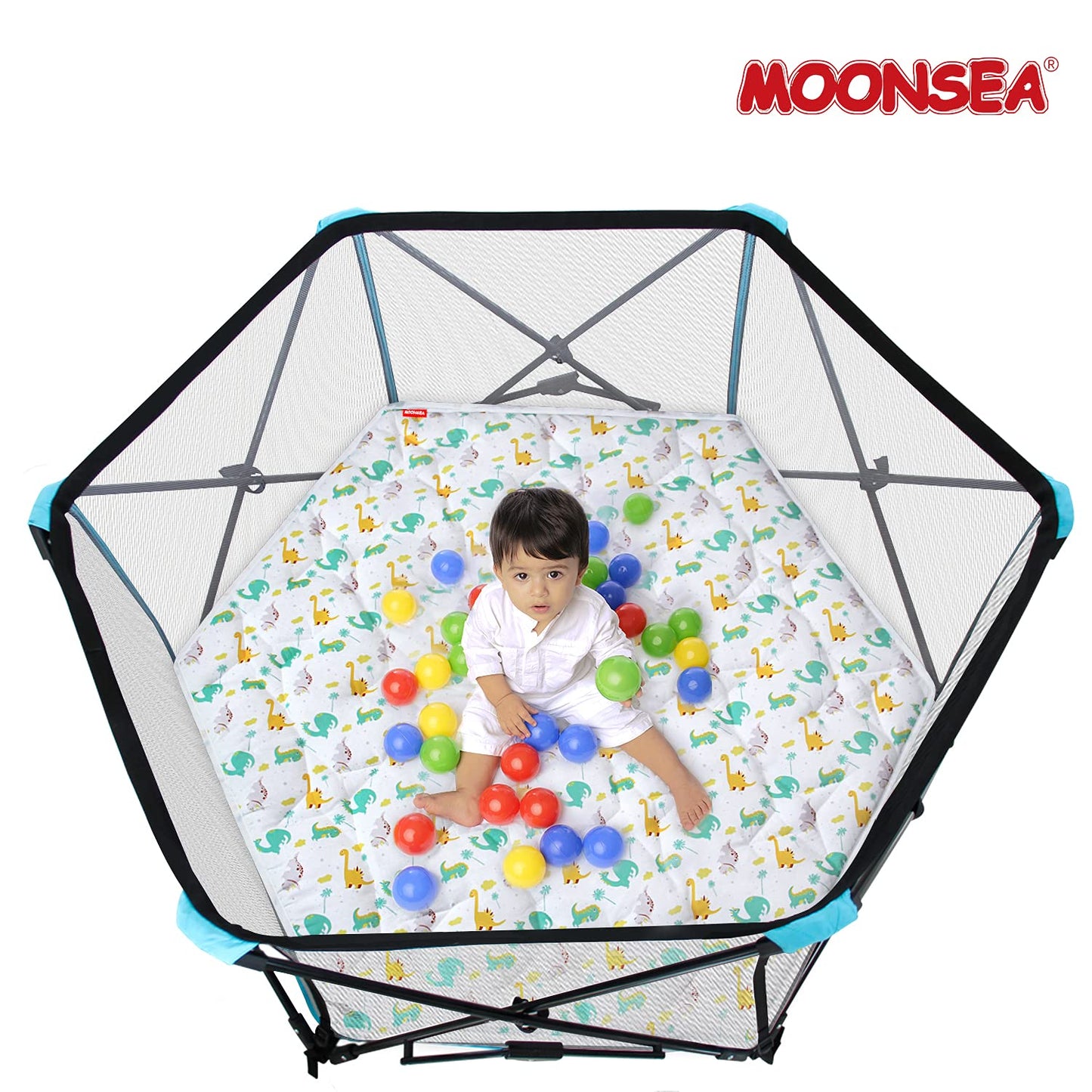 Octagon Playpen Mat Grey, Non Slip 8 Panel Playpen Mattress Mat Fits Regalo Extra Large Play Yard and hiccapop XL 69" Baby Playpen, Grey Star Octagon Playard Pad