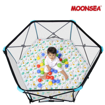 Octagon Playpen Mat Grey, Non Slip 8 Panel Playpen Mattress Mat Fits Regalo Extra Large Play Yard and hiccapop XL 69" Baby Playpen, Grey Star Octagon Playard Pad